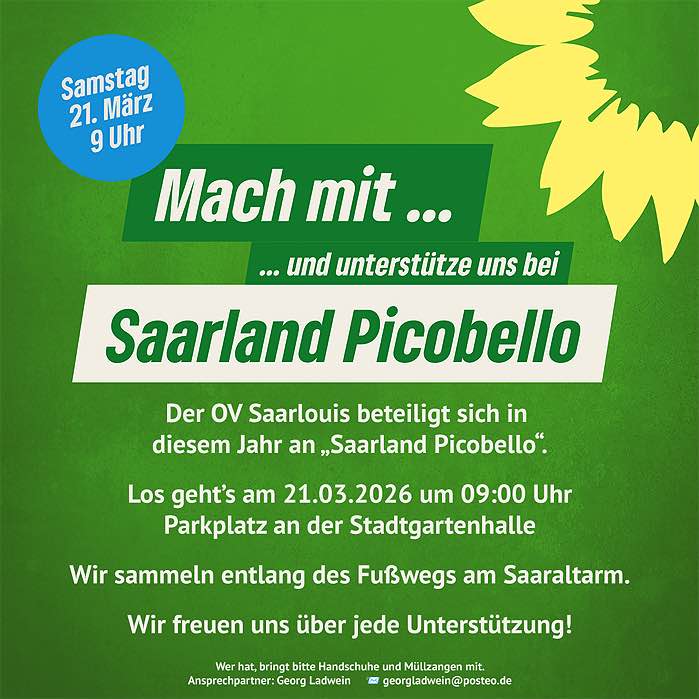 Saarland Picobello 2026 – Wir machen mit!
