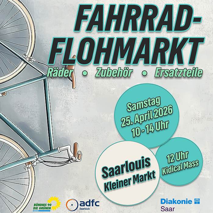 Saarlouiser Frühlings-Fahrradflohmarkt am 25.04.2026